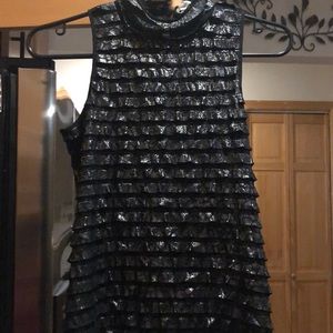 Long frilly turtle neck top